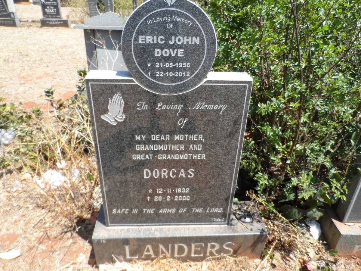 LANDERS Dorcas 1932-2000 :: DOVE Eric John 1956-2012