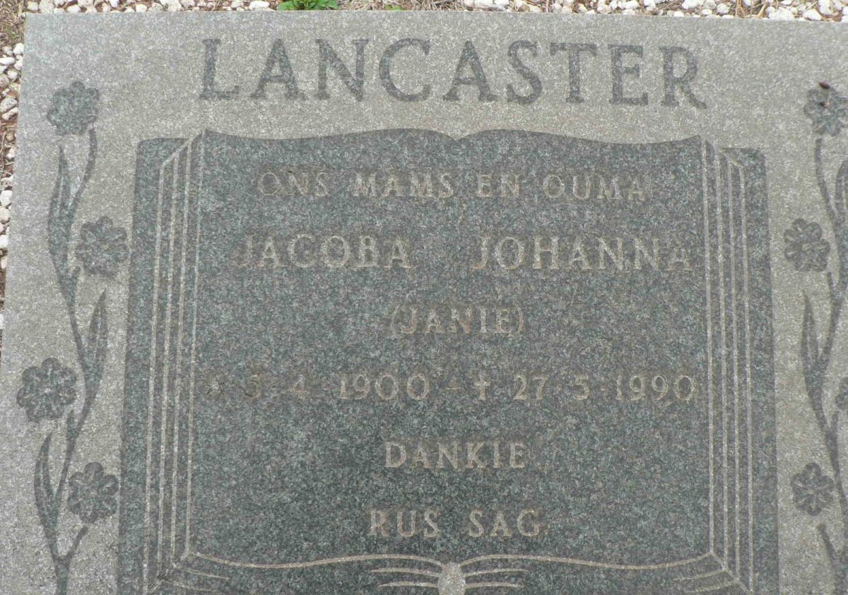 LANCASTER Jacoba Johanna 1900-1990