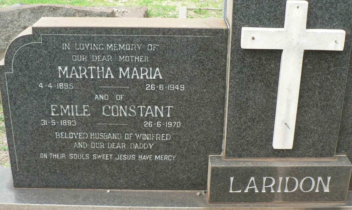 LARIDON Emile Constant 1893-1970 :: LARIDON Martha Maria 1895-1949