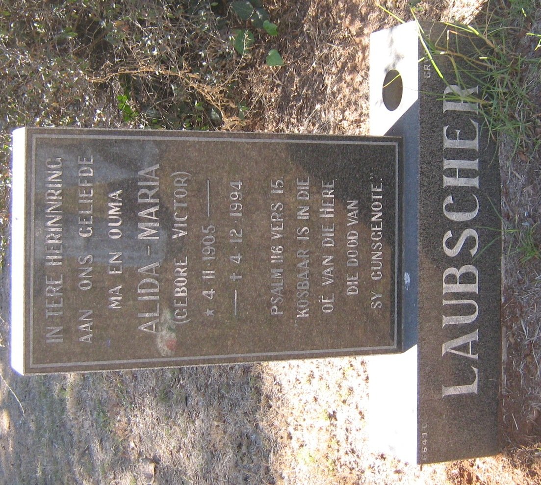 LAUBSCHER Alida-Maria nee VICTOR 1905-1994