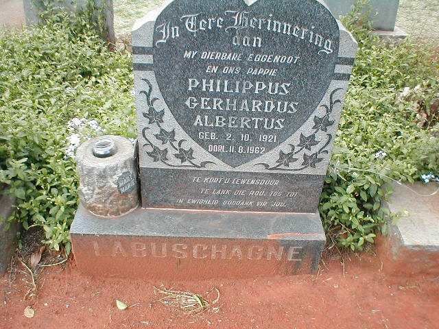 LABUSCHAGNE Philippus Gerhardus  Albertus 1921-1962
