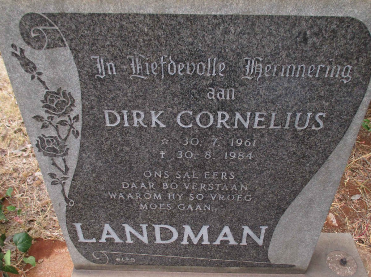 LANDMAN Dirk Cornelius 1961-1984