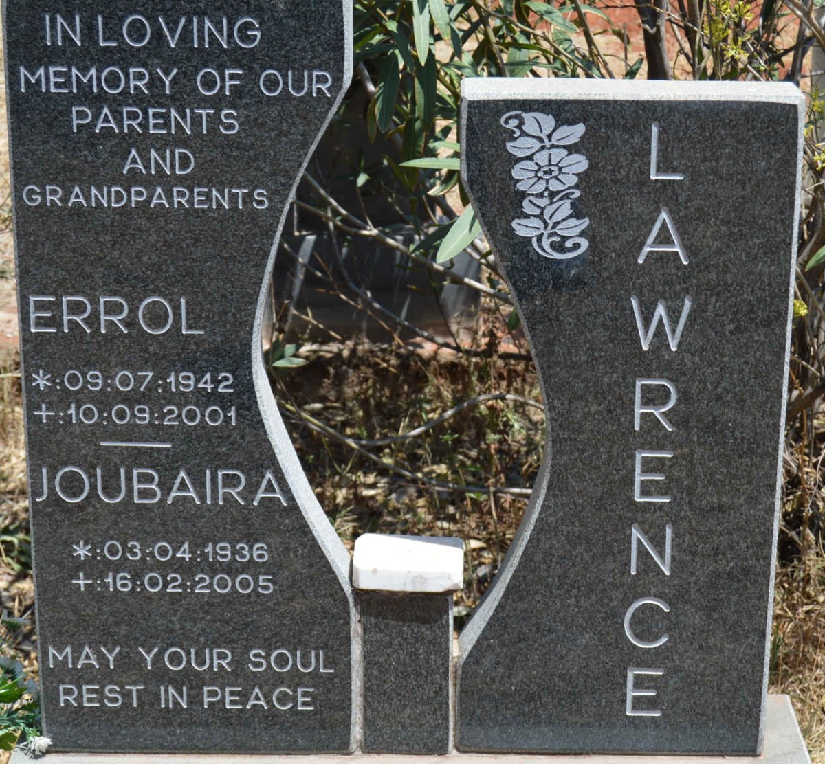 LAWRENCE Errol 1942-2001 &amp; Joubaira 1936-2005