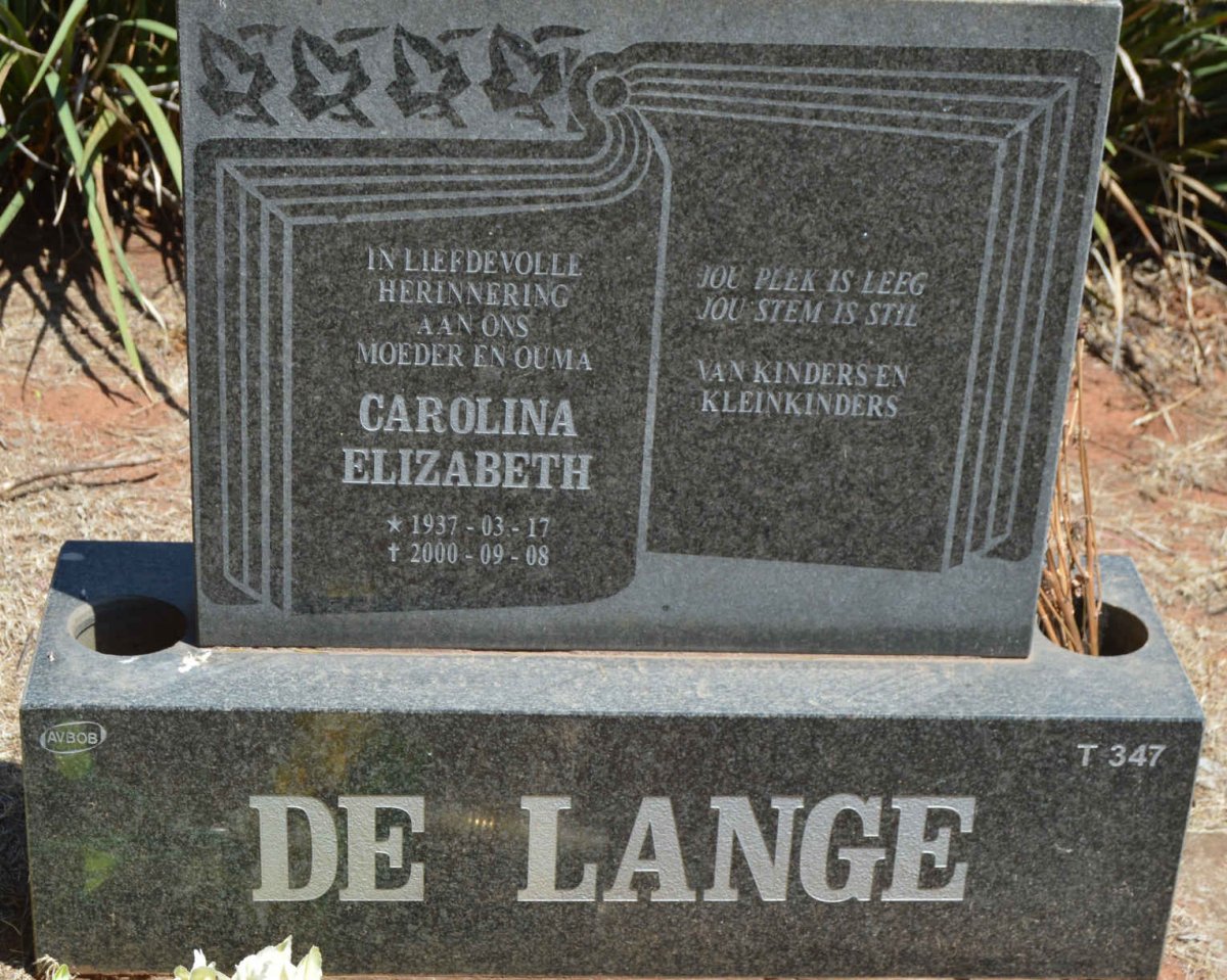 LANGE Carolina Elizabeth, de 1937-2000