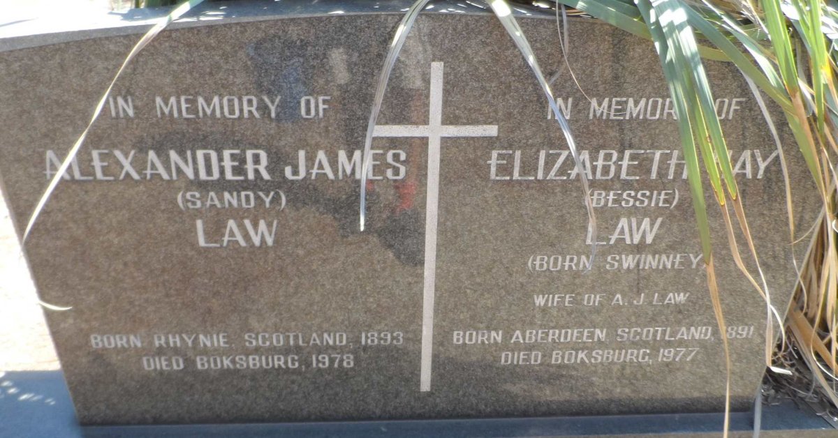 LAW Alexander James 1893-1978 &amp; Elizabeth May SWINNEY 1891-1977