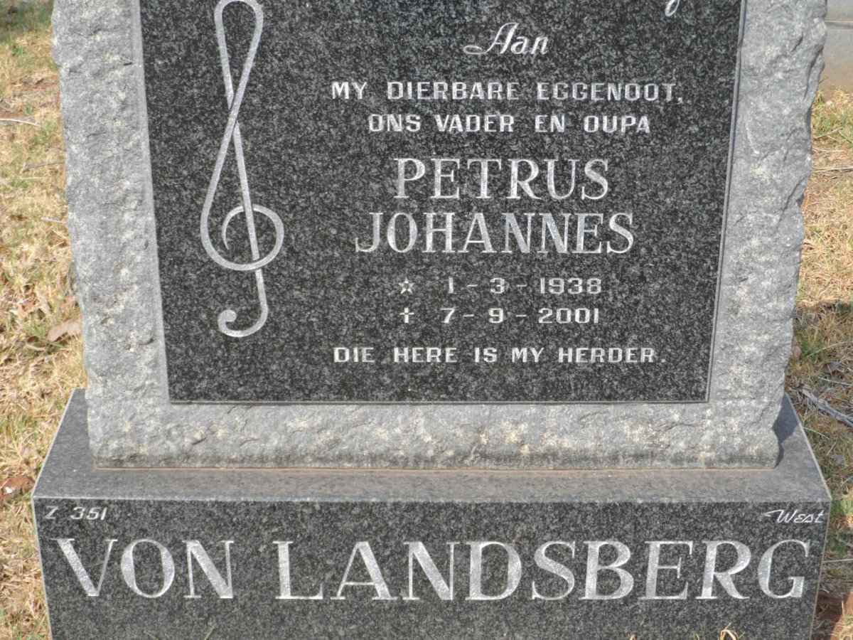 LANDSBERG Petrus Johannes, von 1938-2001