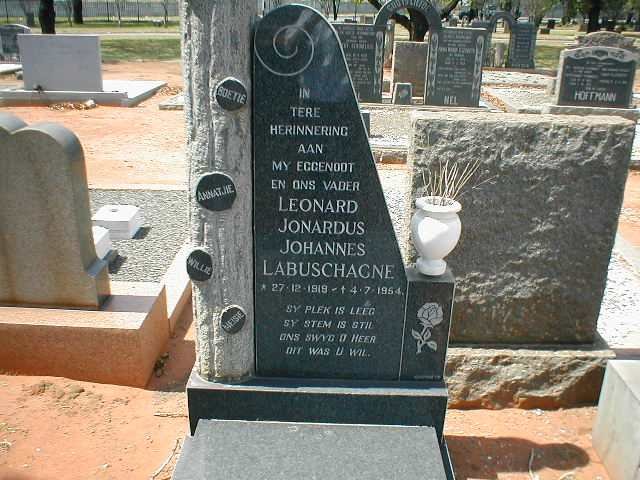 LABUSCHAGNE Leonard Jonardus Johannes 1919-1954