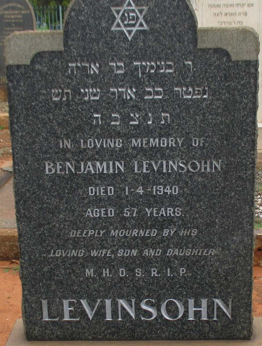 LEVINSOHN Benjamin -1940