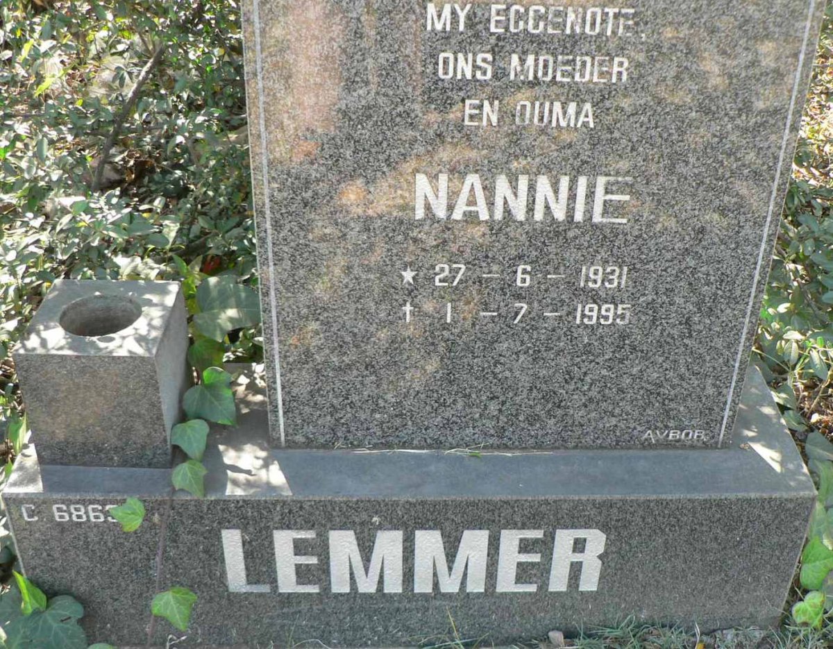 LEMMER Nannie 1931-1995