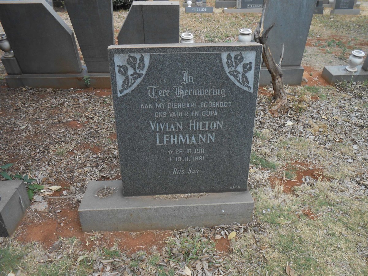 LEHMANN Vivian Hilton 1911-1981