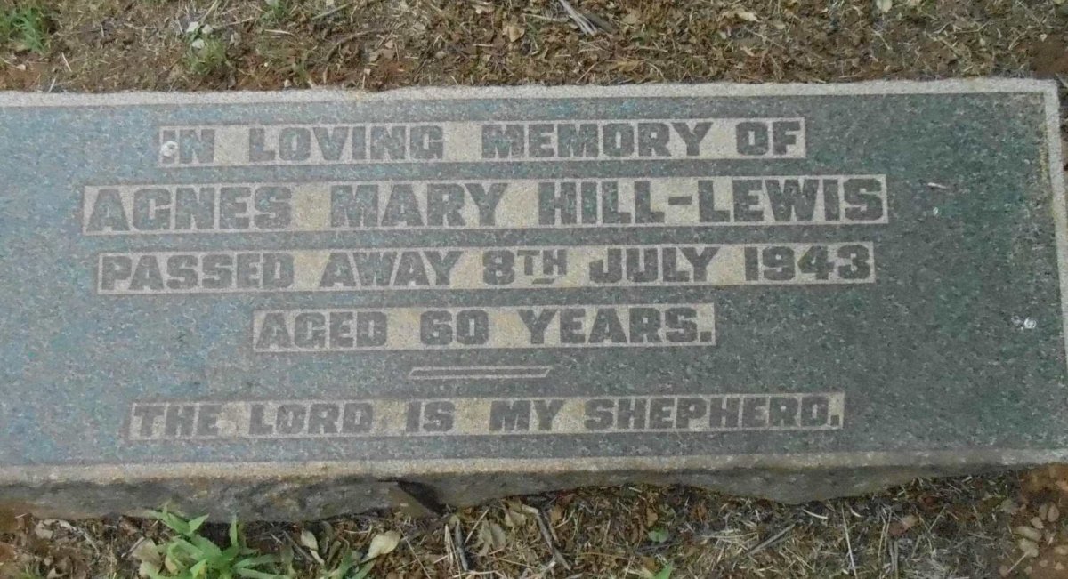LEWIS Agnes Mary, Hill -1943