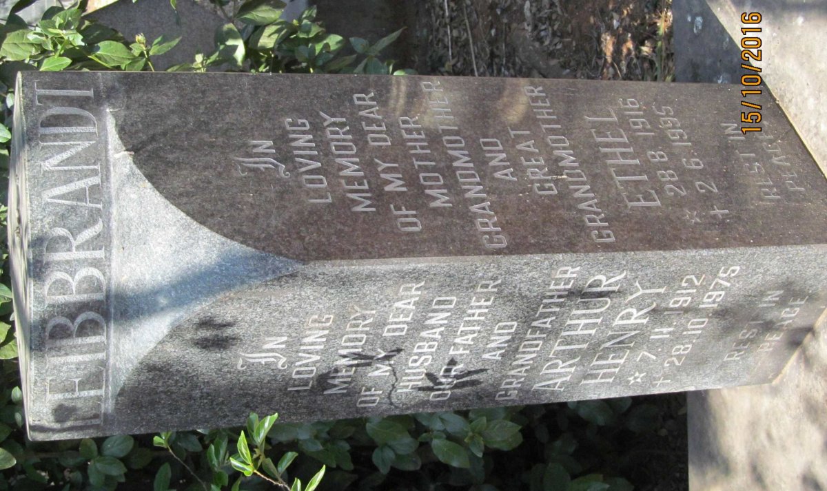 LEIBRANDT Arthur Henry 1912-1975 &amp; Ethel 1916-1995