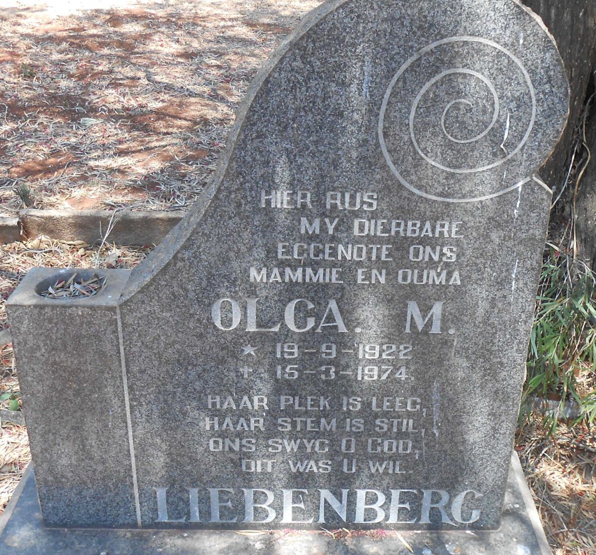 LIEBENBERG Olga M. 1922-1974
