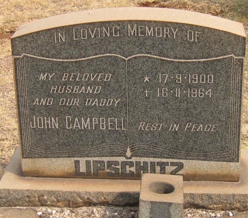 LIPSCHITZ John Campbell 1900-1964