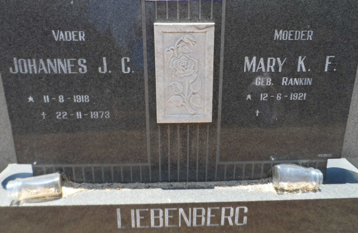 LIEBENBERG Johannes J.C. 1918-1973 &amp; Mary K.F. RANKIN 1921-