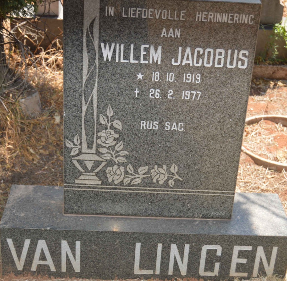 LINGEN Willem Jacobus, van 1919-1977
