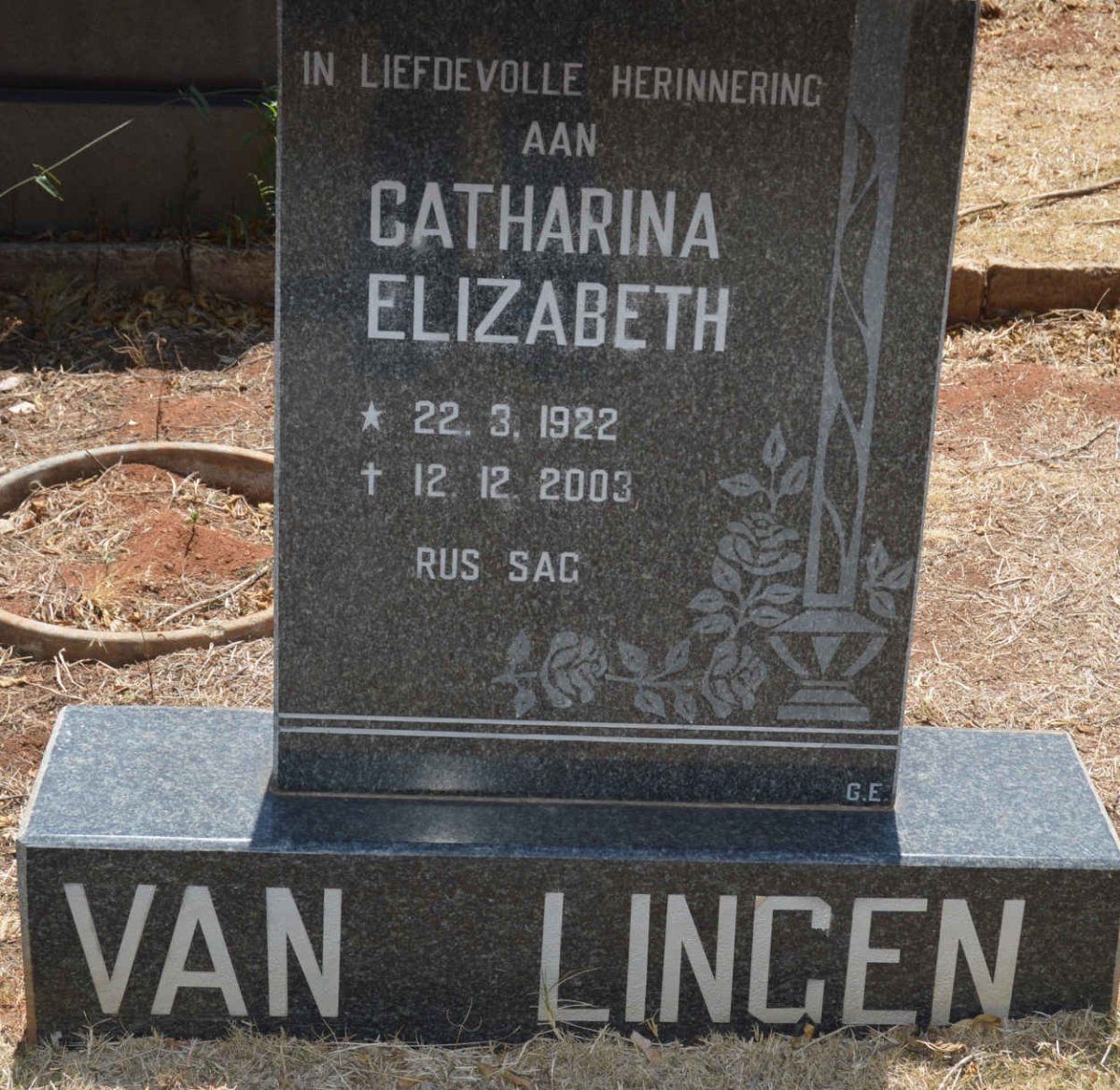 LINGEN Catharina Elizabeth, van 1922-2003