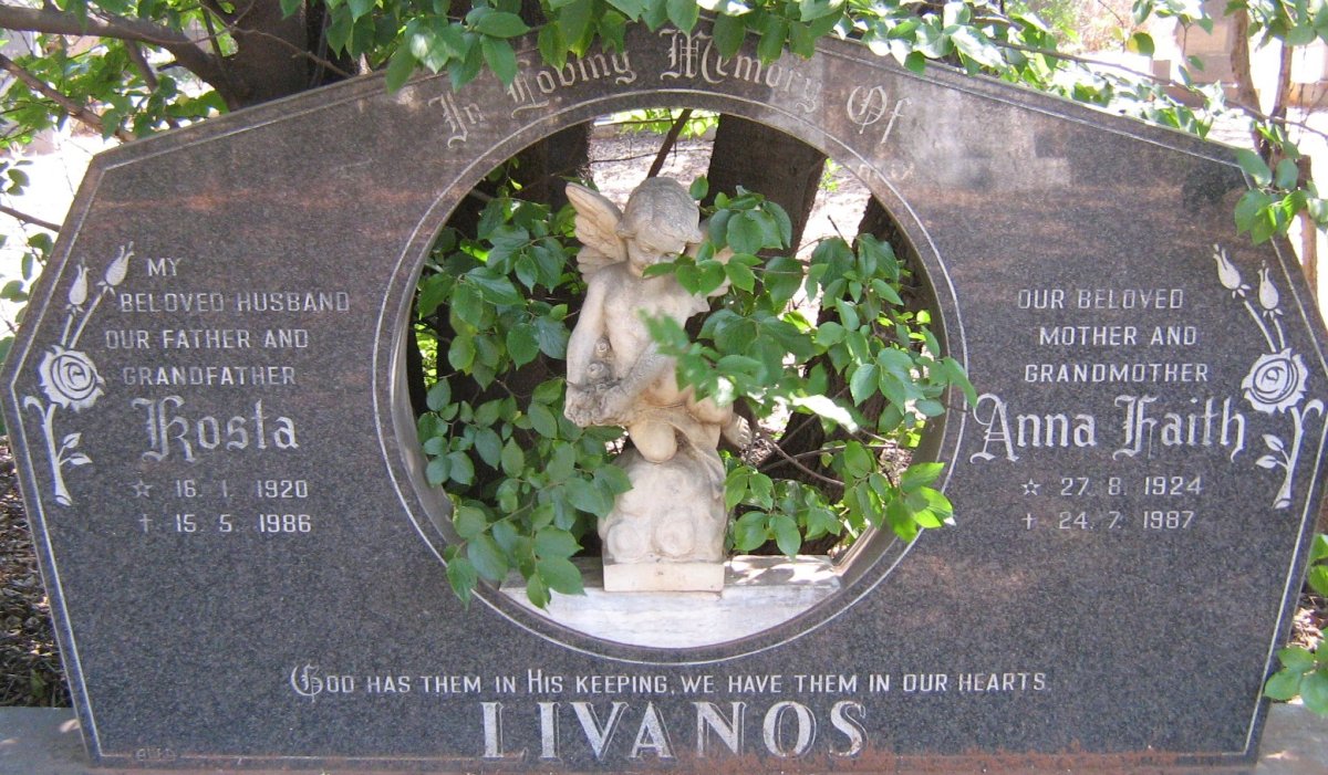 LIVANOS Kosta 1920-1987 &amp; Anna Faith 1924-1987