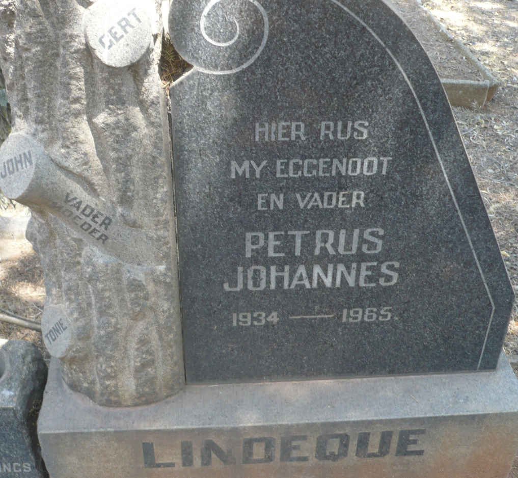 LINDEQUE Petrus Johannes 1934-1965