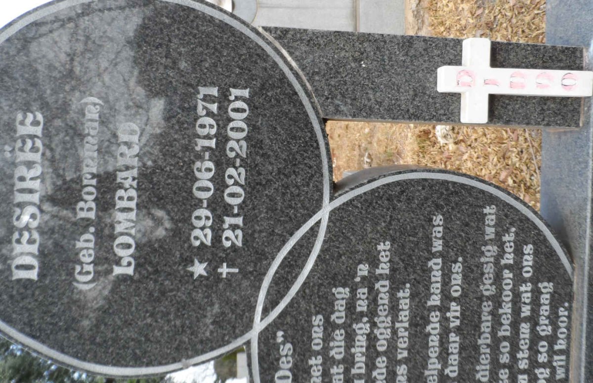 LOMBARD Desirëe nee BORNMAN 1971-2001