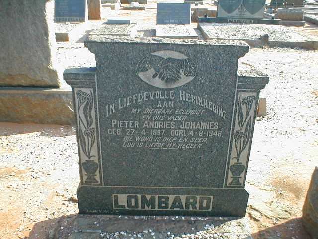 LOMBARD Pieter Andries Johannes 1897-1946