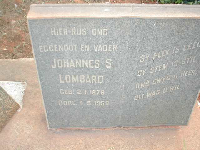 LOMBARD Johannes S. 1876-1958