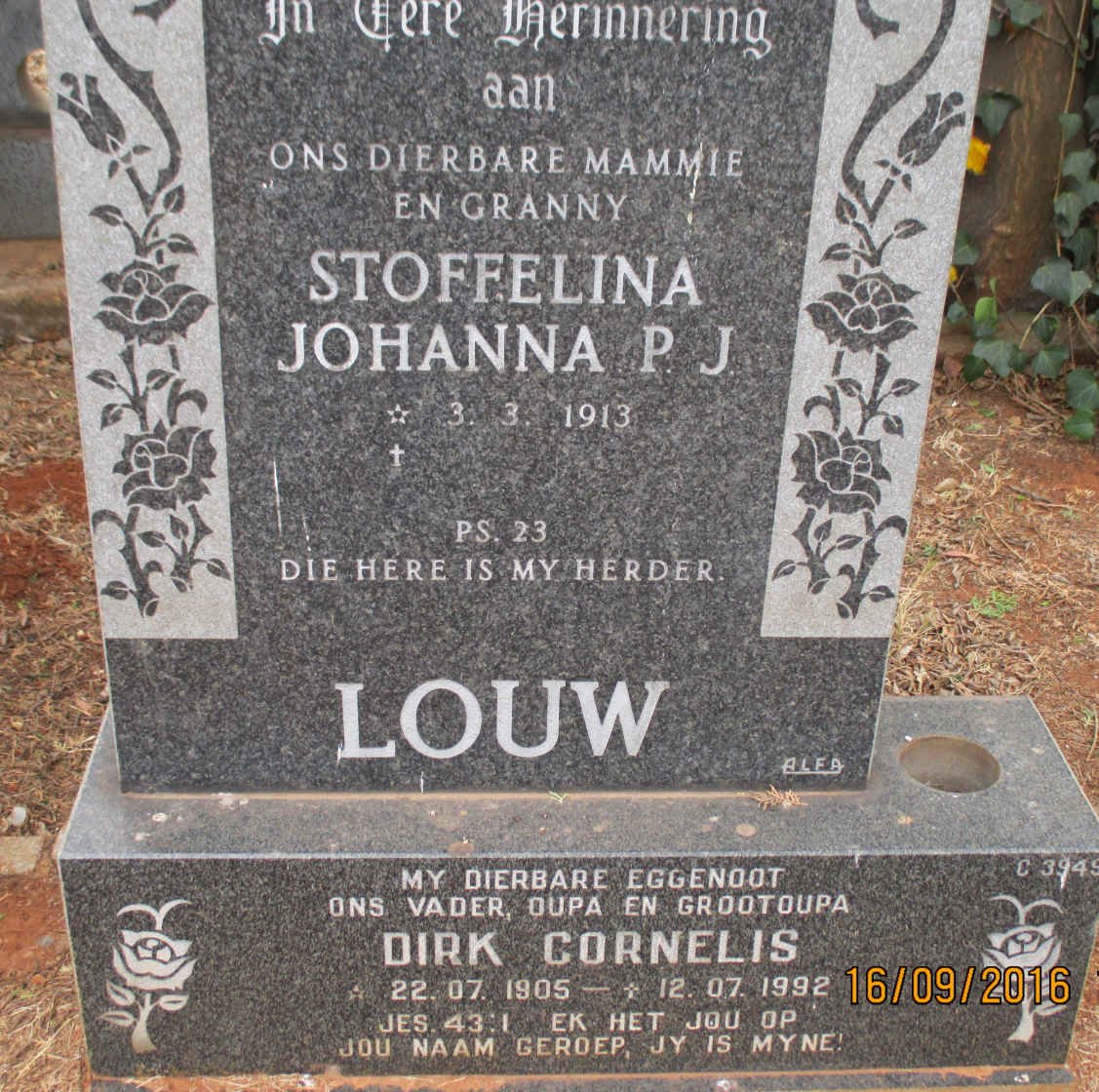 LOUW Dirk Cornelis 1905-1992 &amp; Stoffelina Johanna P.J. 1913-