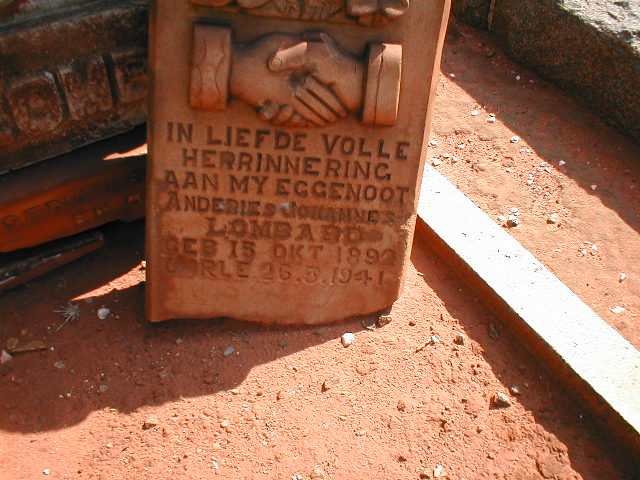 LOMBARD Andries Johannes 1892-1941