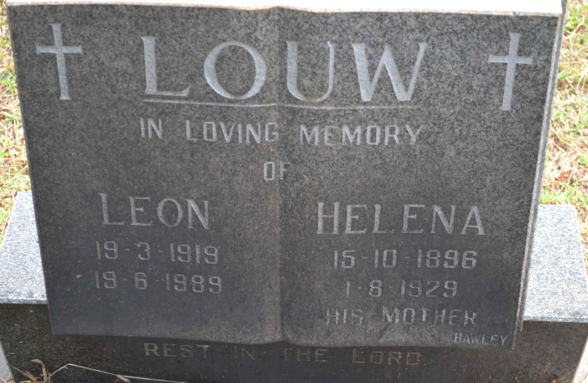 LOUW Leon 1919-1989 &amp; Helena 1896-1929