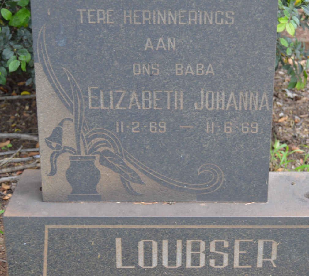 LOUBSER Elizabeth Johanna 1969-1969
