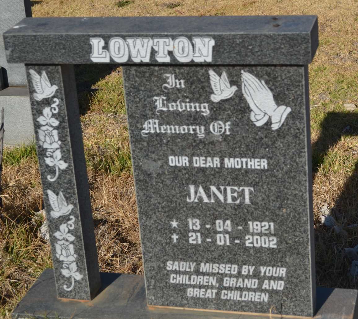LOWTON Janet 1921-2002