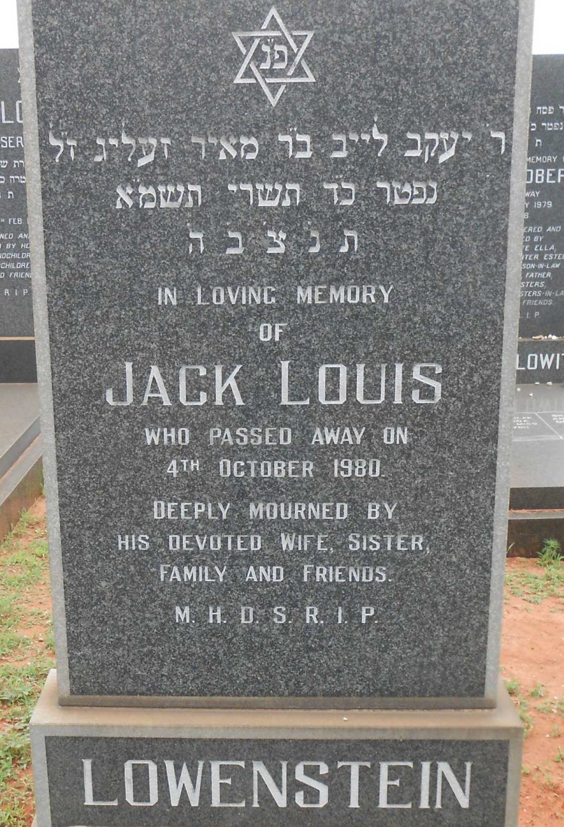 LOWENSTEIN Jack Louis -1980