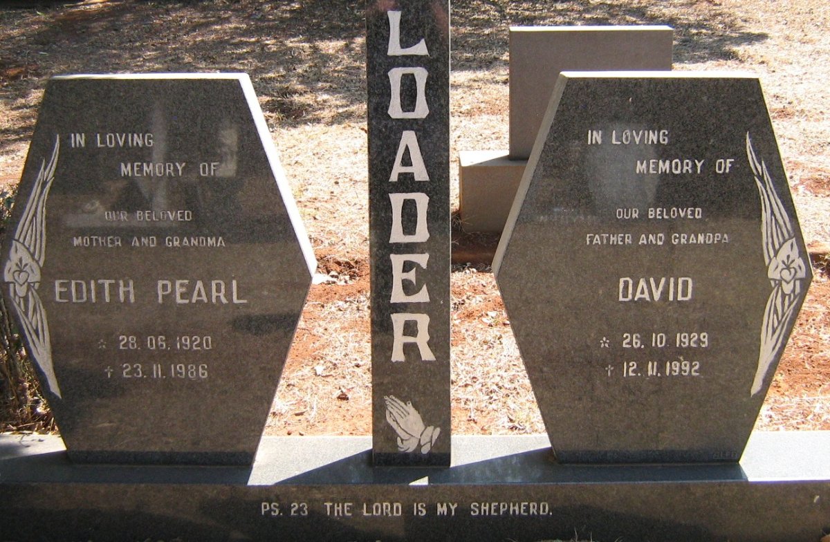 LOADER David 1919-1992 &amp; Edith Pearl 1920-1986