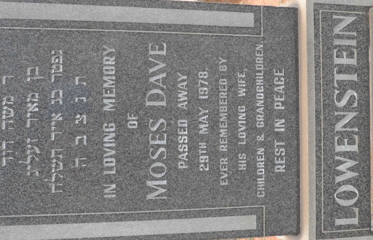 LOWENSTEIN Moses Dave -1978