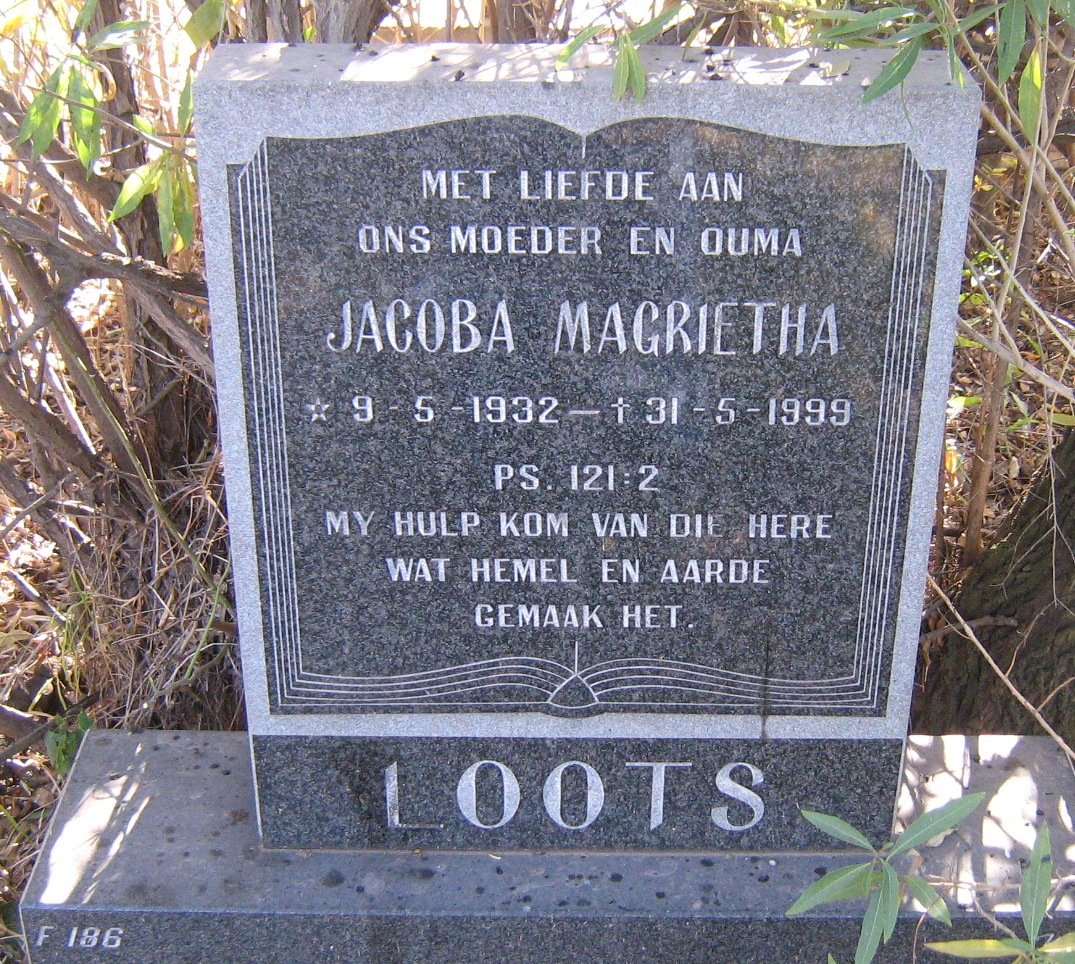LOOTS Jacoba Magrietha 1932-1999