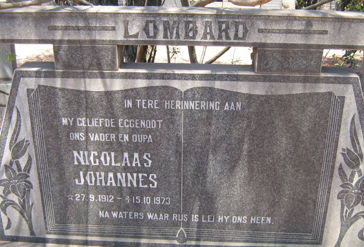 LOMBARD Nicolaas Johannes 1912-1973