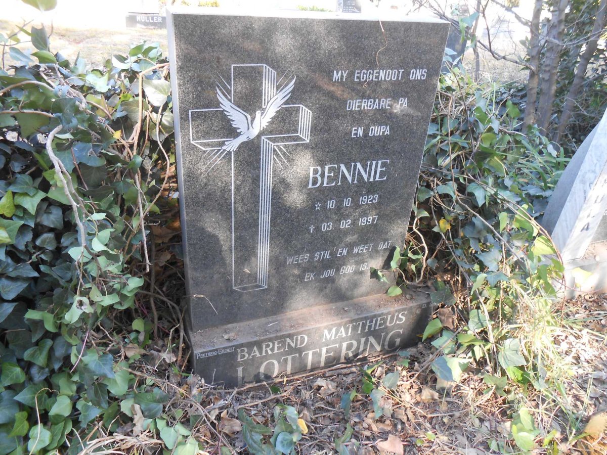 LOTTERING Barend Mattheus 1923-1997