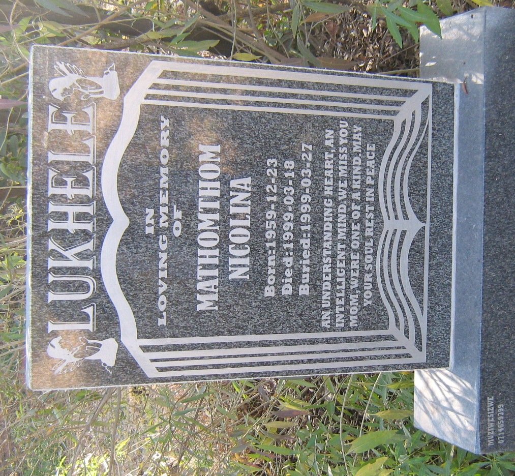LUKHELE Mathomthom Nicolina 1959-1999
