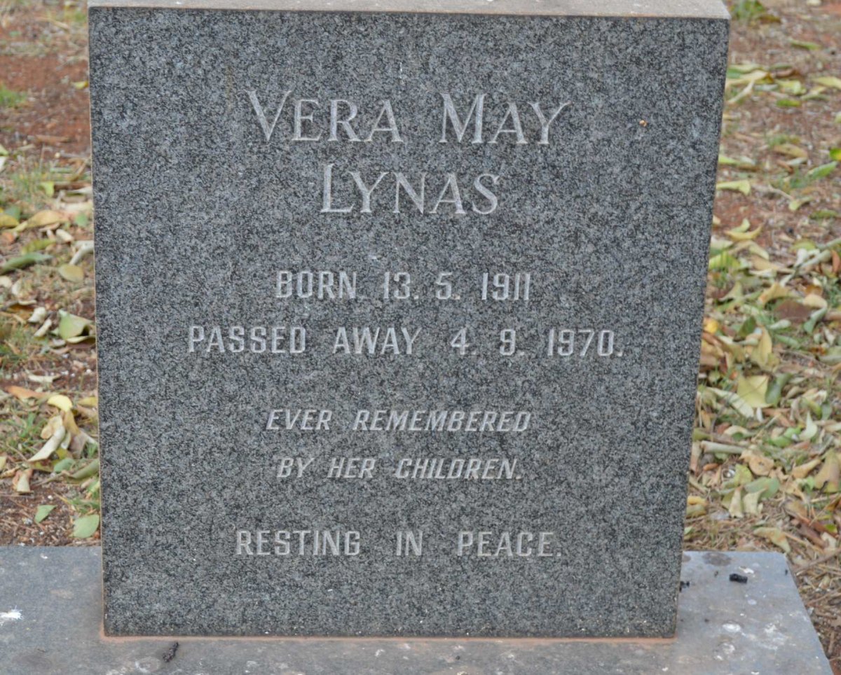 LYNAS Vera May  1911-1970