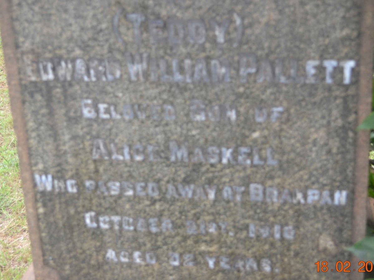 MASKELL Edward William Pallett -191?