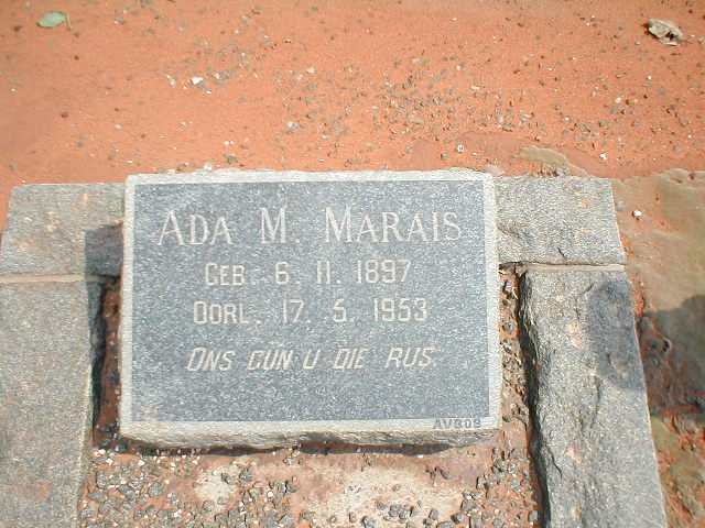 MARAIS Ada M. 1897-1953