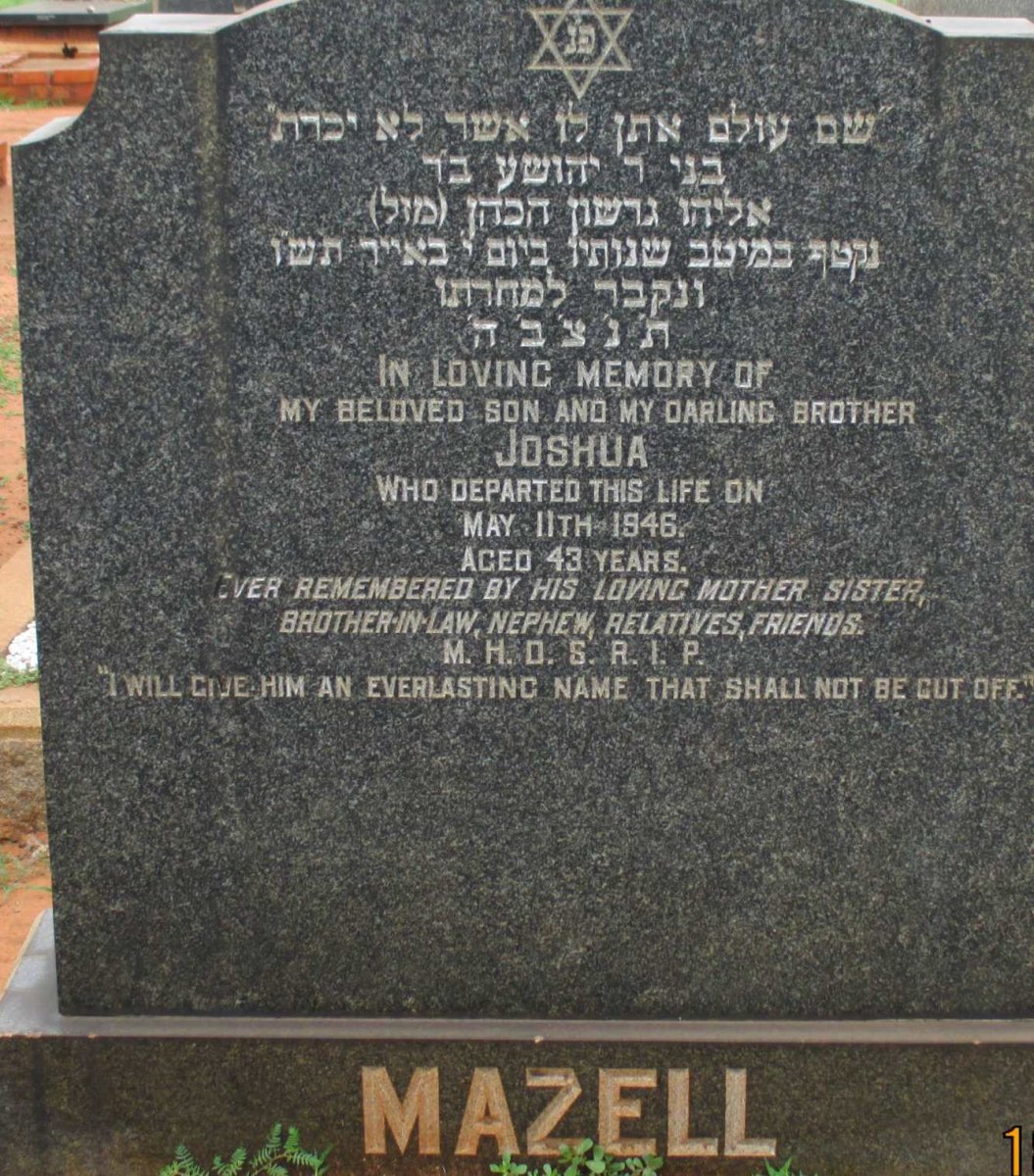 MAZELL Joshua -1946