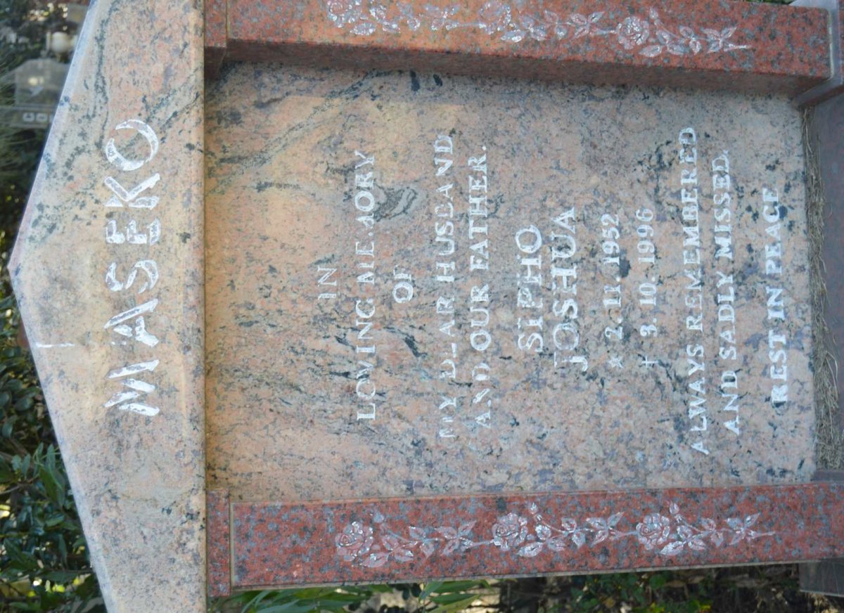 MASEKO Sipho Joshua 1952-1996