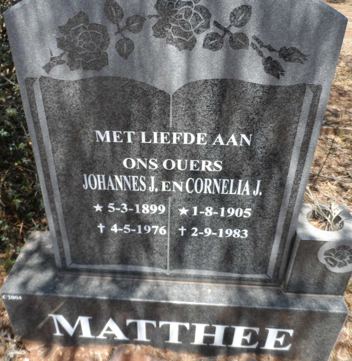 MATTHEE Johannes J. 1899-1976 &amp; Cornelia J. 1905-1983