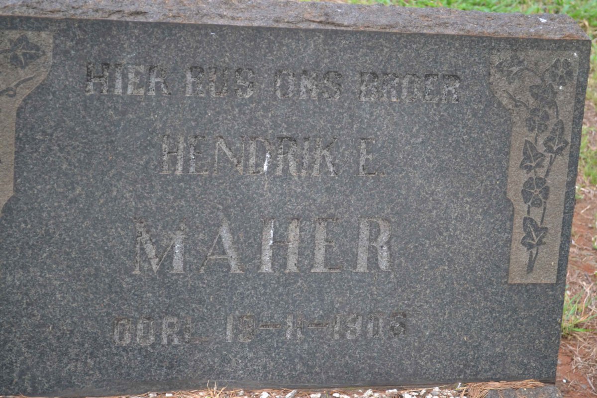MAHER Hendrik E. -1906
