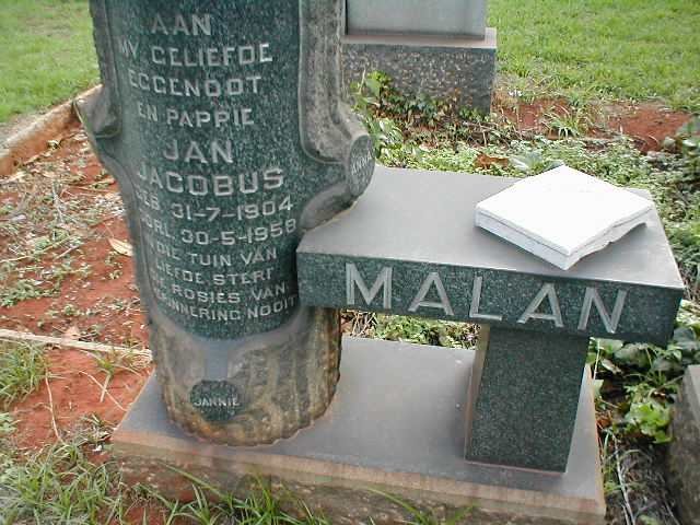 MALAN Jan Jacobus 1904-1958