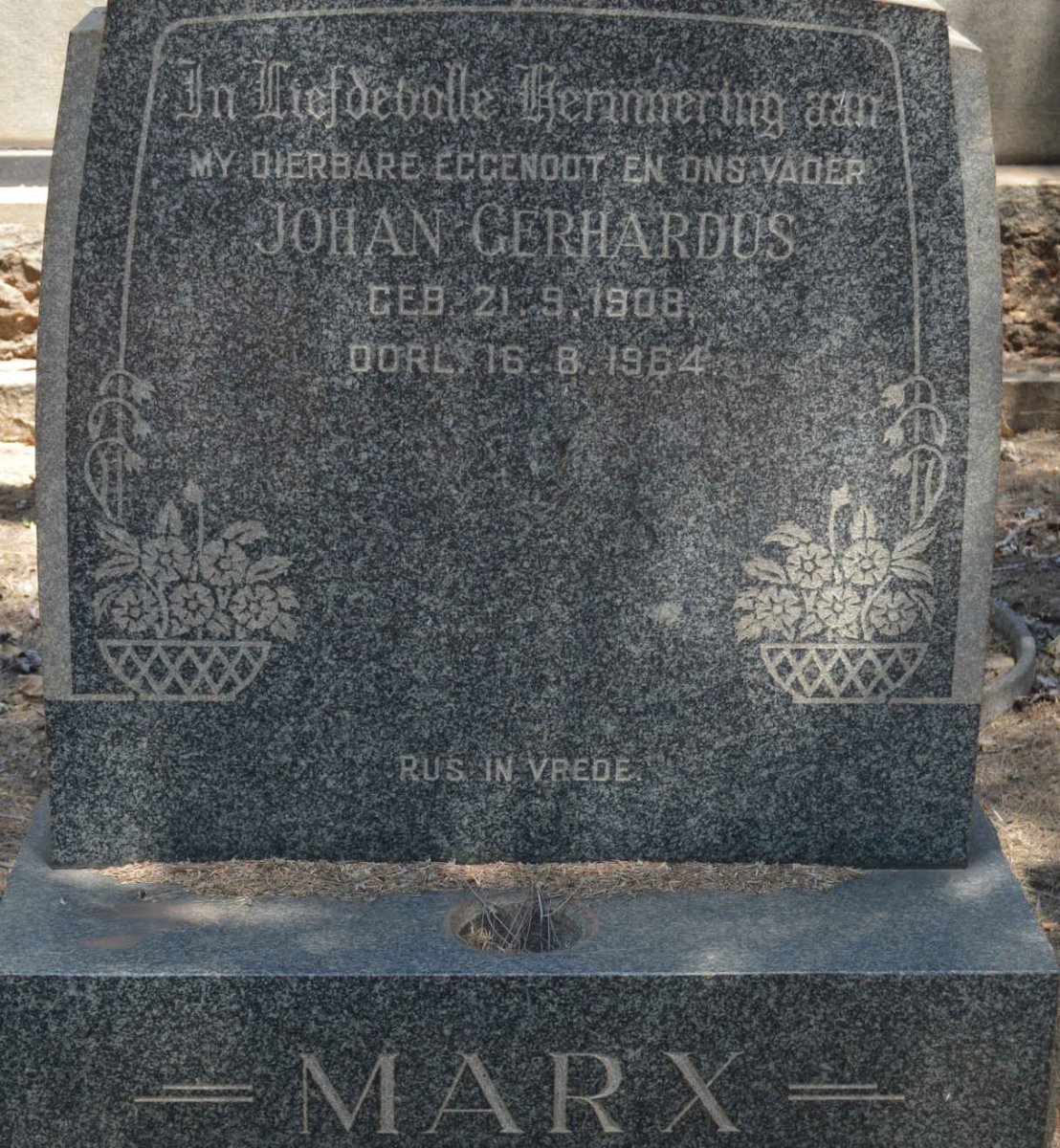MARX Johan Gerhardus 1908-1964