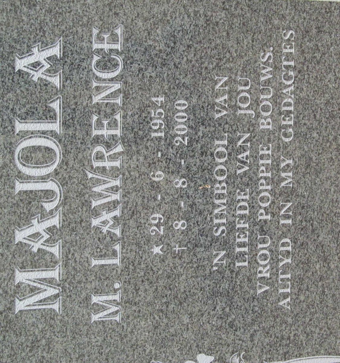 MAJOLA M. Lawrence 1954-2000