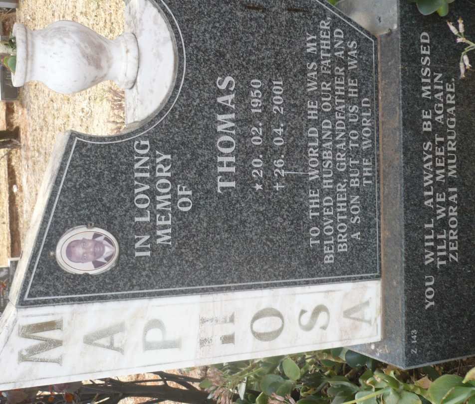 MAPHOSA Thomas 1950-2001