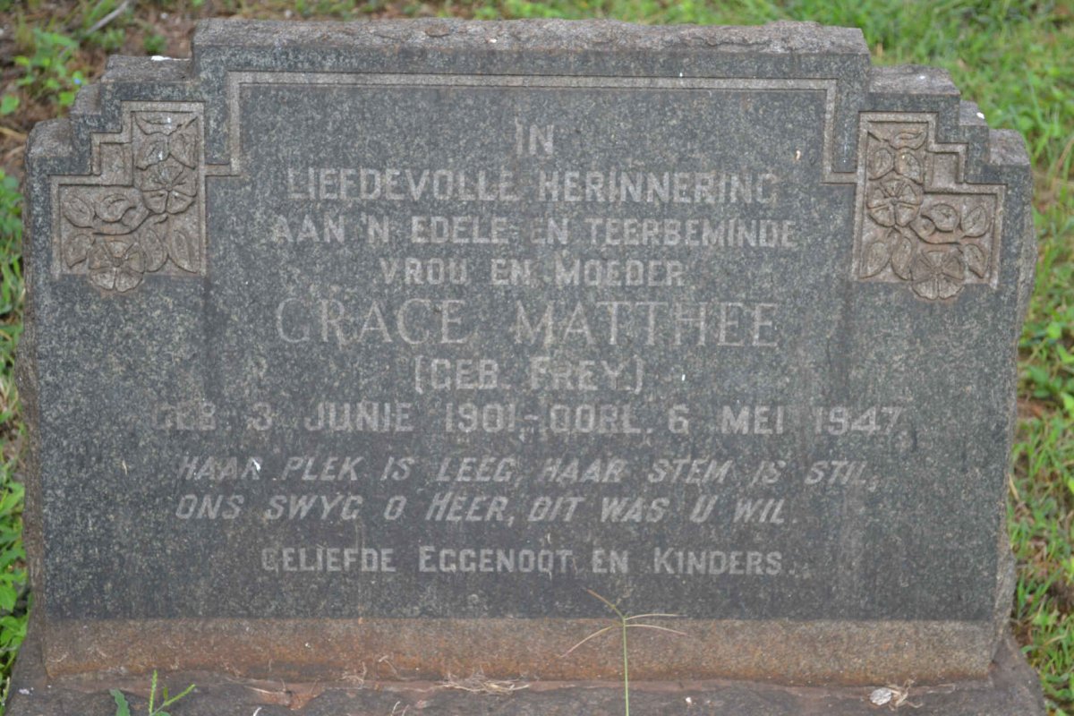 MATTHEE Grace nee FREY 1901-1947